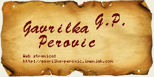 Gavrilka Perović vizit kartica